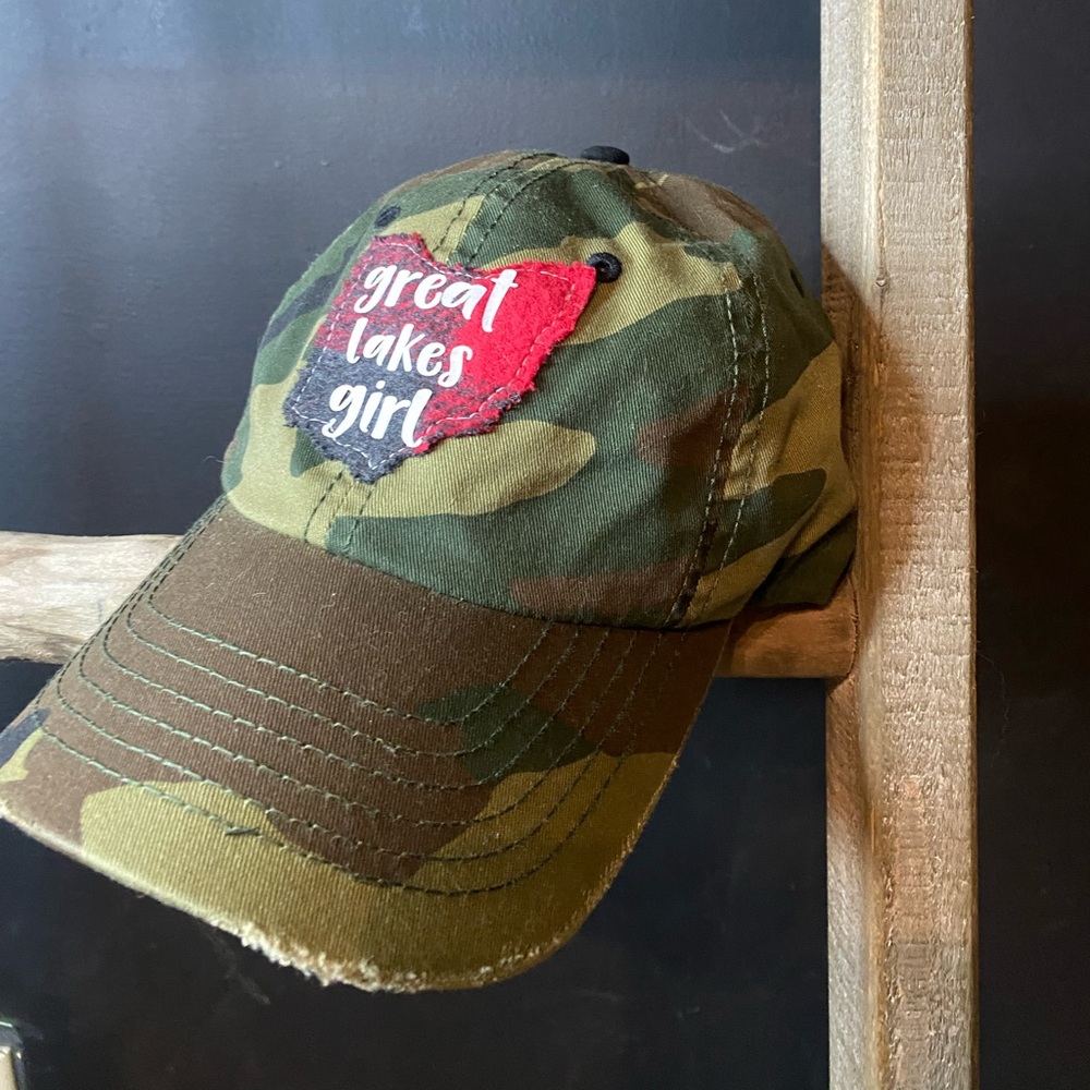 Camouflage Cap with Red Patch